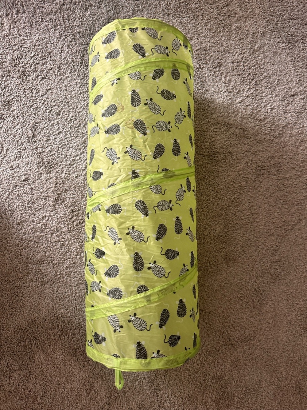 Lime Green Mouse Print Pet Enrichment Tunnel